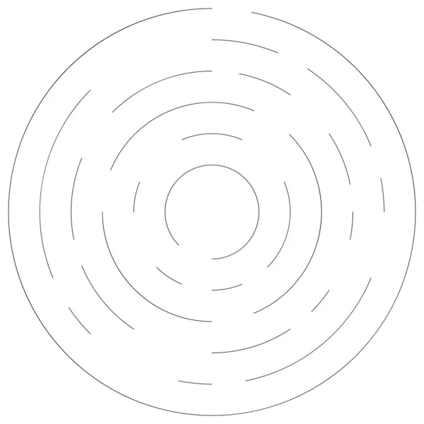 Elemento Vectorial Líneas Radiales Circulares Concéntricas — Vector de stock