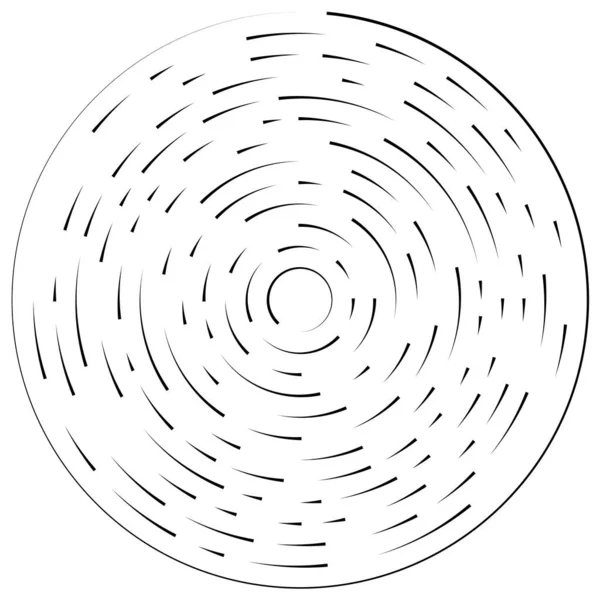 Elemento Vectorial Líneas Radiales Circulares Concéntricas — Vector de stock