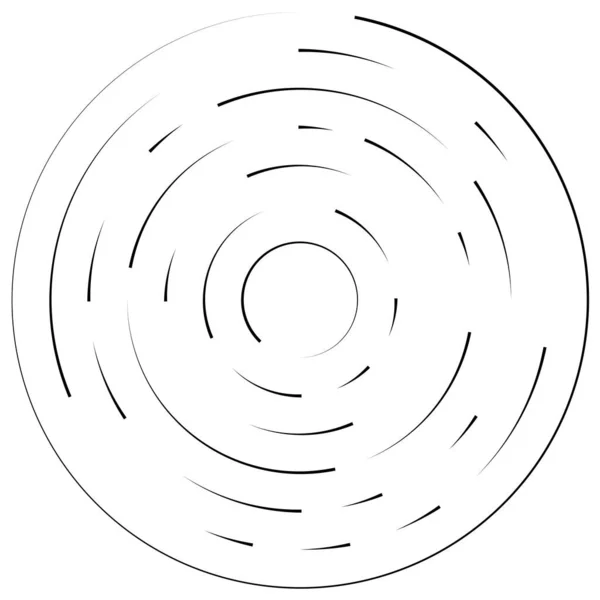 Elemento Vectorial Líneas Radiales Circulares Concéntricas — Vector de stock