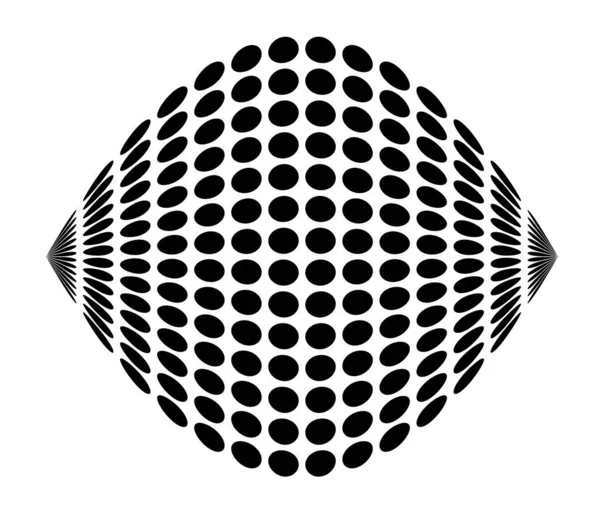 圆形马赛克 带扭曲的啮合物 变形效果 — 图库矢量图片
