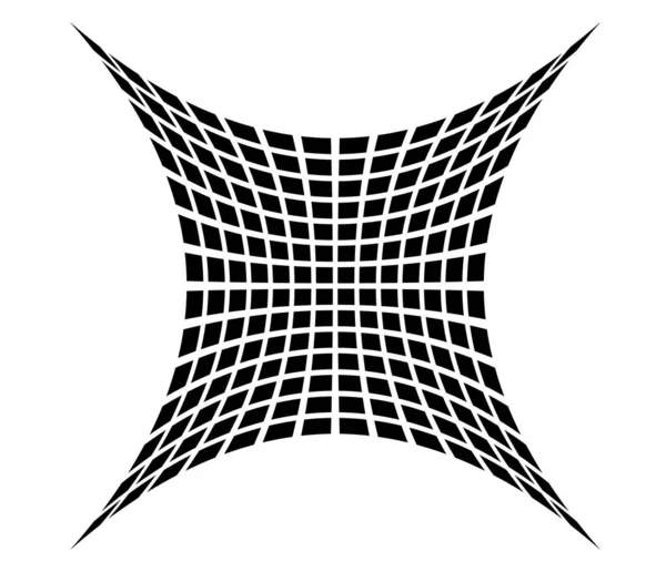 Čtvercová Mozaika Mřížka Zkreslenými Oky Deformační Efekt Abstraktní Geometrický Vektor — Stockový vektor