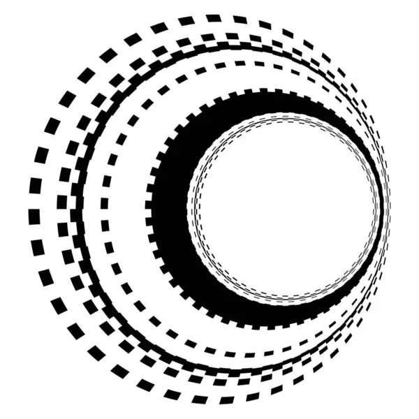 Abstrakt Cirkelgrafik Geometrisk Cirkel Ring Designelement Cirkulär Koncentrisk Vinkelformad Ikon — Stock vektor