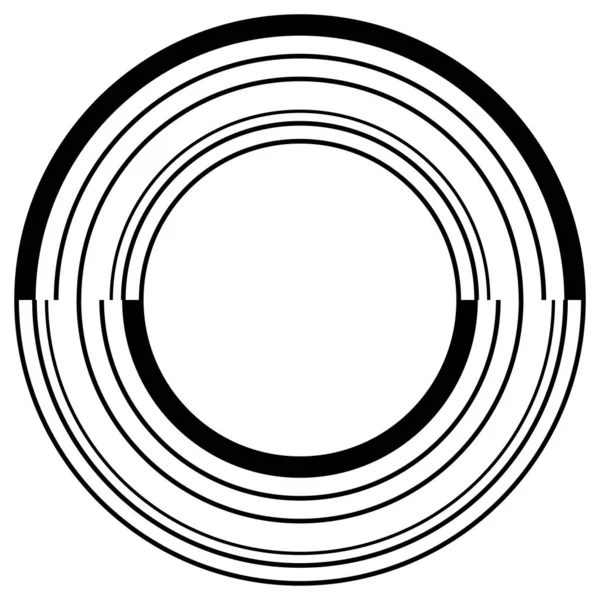 Abstrakt Cirkelgrafik Geometrisk Cirkel Ring Designelement Cirkulär Koncentrisk Vinkelformad Ikon — Stock vektor