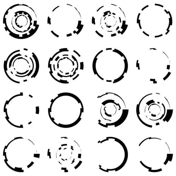 Abstracte Cirkel Grafische Geometrische Cirkel Ring Design Element Cirkelvormige Concentrische — Stockvector
