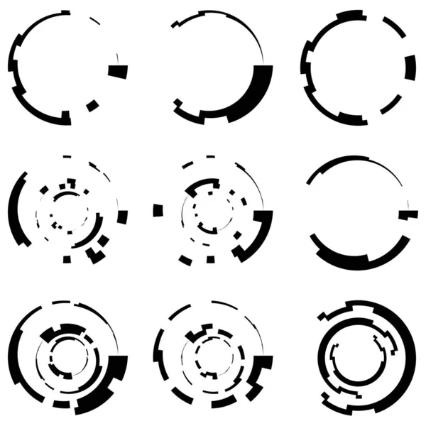 Αφηρημένος Κύκλος Γραφικών Γεωμετρικός Κύκλος Στοιχείο Δακτυλίου Κυκλικό Ομόκεντρο Γωνιακό — Διανυσματικό Αρχείο