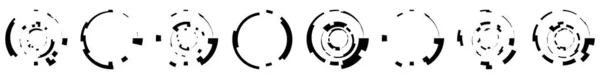 抽象的な円グラフのセット 幾何学的サークル リングのデザイン要素 同心円状の形のアイコン シンボル 株式ベクトルイラスト クリップアートグラフィック — ストックベクタ