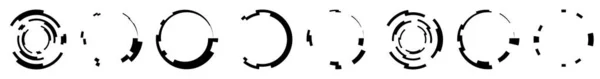 Soyut Daire Grafiği Seti Geometrik Daire Halka Tasarım Elementi Dairesel — Stok Vektör