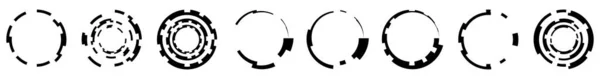 Set Abstrakter Kreisgrafik Geometrischer Kreis Ring Design Element Kreisförmiges Konzentrisch — Stockvektor