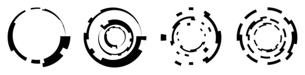 Набір Абстрактних Кіл Графіки Геометричне Коло Елемент Дизайну Кільця Кругова — стоковий вектор