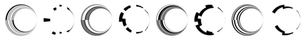 Ensemble Cercle Abstrait Graphique Cercle Géométrique Élément Conception Anneau Icône — Image vectorielle