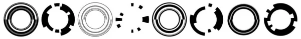 Uppsättning Abstrakt Cirkel Grafik Geometrisk Cirkel Ring Designelement Cirkulär Koncentrisk — Stock vektor