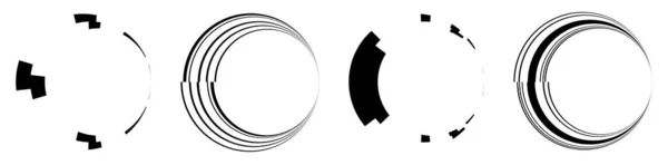Ensemble Cercle Abstrait Graphique Cercle Géométrique Élément Conception Anneau Icône — Image vectorielle