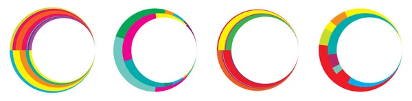 Set Abstract Circle Graphic Geometric Circle Ring Design Element Circular — Stock Vector