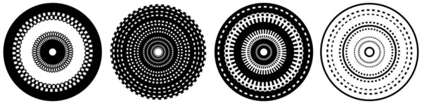 Набір Абстрактних Кіл Графіки Геометричне Коло Елемент Дизайну Кільця Кругова — стоковий вектор