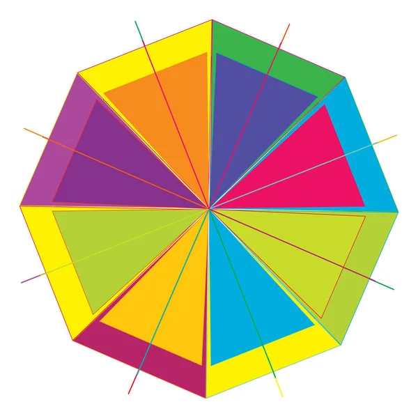 Icono Abstracto Geométrico Colorido Motivo Símbolo Mandala Ilustración Vector Stock — Vector de stock