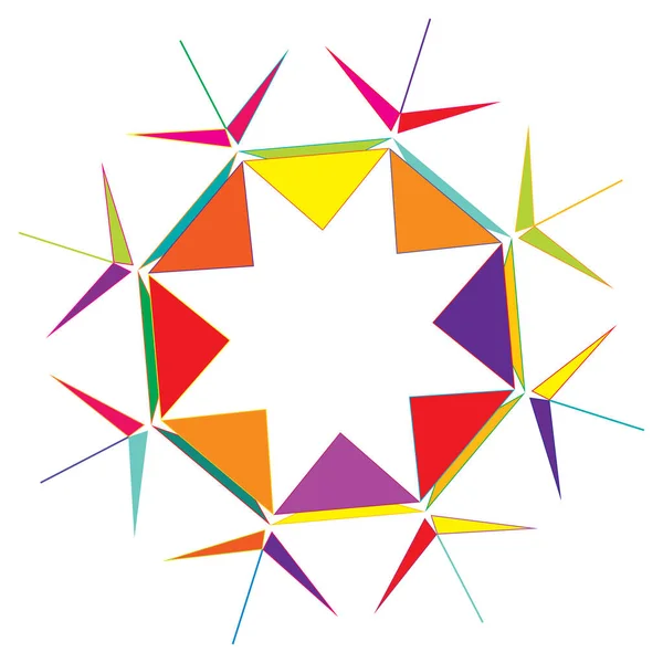Ícone Abstrato Geométrico Colorido Motivo Símbolo Mandala Ilustração Vetor Estoque — Vetor de Stock