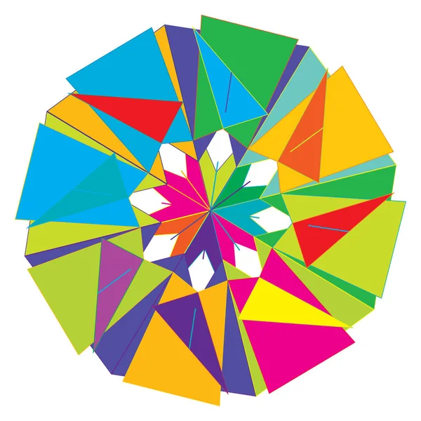 Ícone Abstrato Geométrico Colorido Motivo Símbolo Mandala Ilustração Vetor Estoque — Vetor de Stock