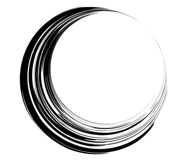 Grungy Grunge Semicircle Circle Shape Element — Stock Vector