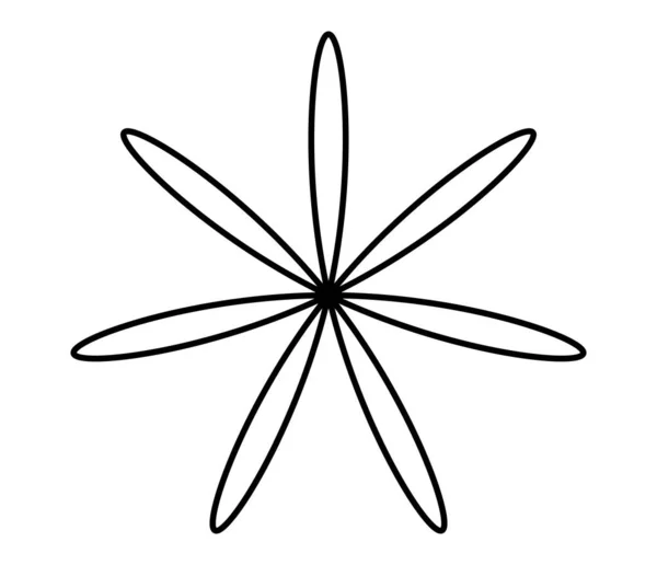 シンプルな花の形 花弁のシルエット 株式ベクトルイラスト Clip Art Graphics — ストックベクタ