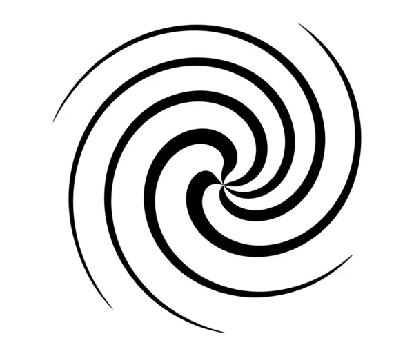 Giro Giratorio Espiral Forma Vórtice Elemento Circular Líneas Radiales Con — Vector de stock