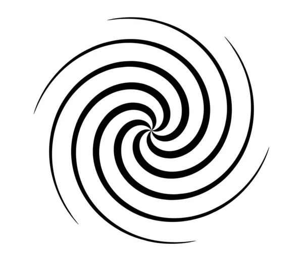 Giro Giratorio Espiral Forma Vórtice Elemento Circular Líneas Radiales Con — Vector de stock