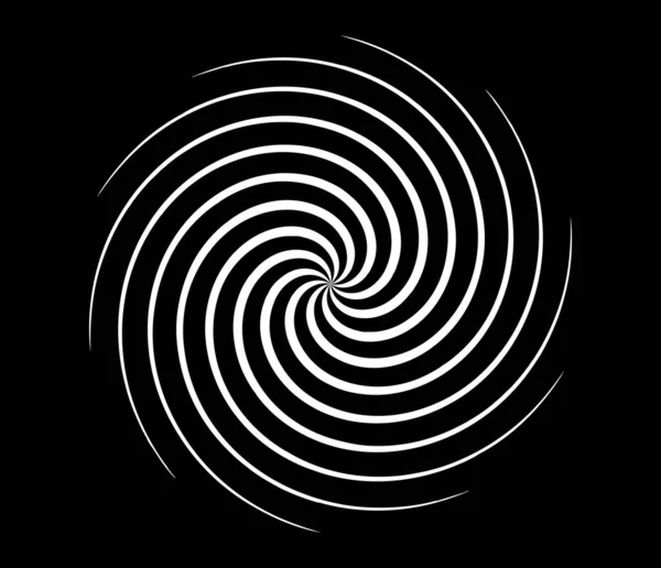 Giro Giratorio Espiral Forma Vórtice Elemento Circular Líneas Radiales Con — Vector de stock