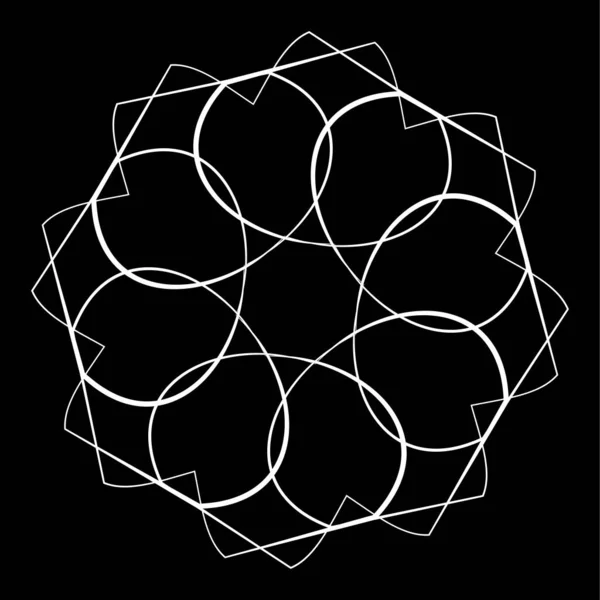 Випромінювання Мандали Циркулярний Геометричний Мотив Іконка Форма Стокова Векторна Ілюстрація — стоковий вектор
