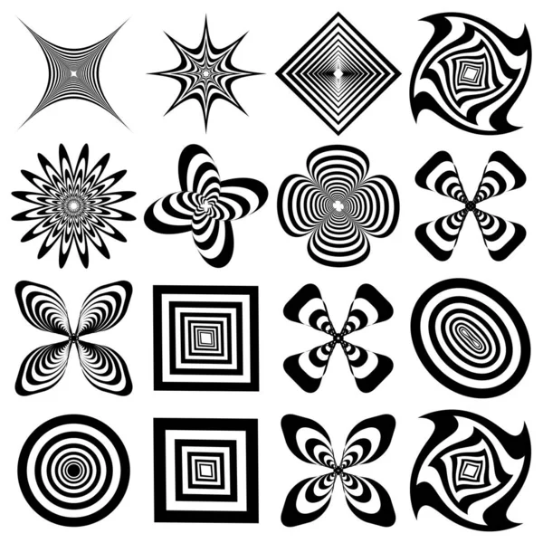 Abstract Art Element Optical Visual Art Shapes Icons Symbols Stock — Stock Vector