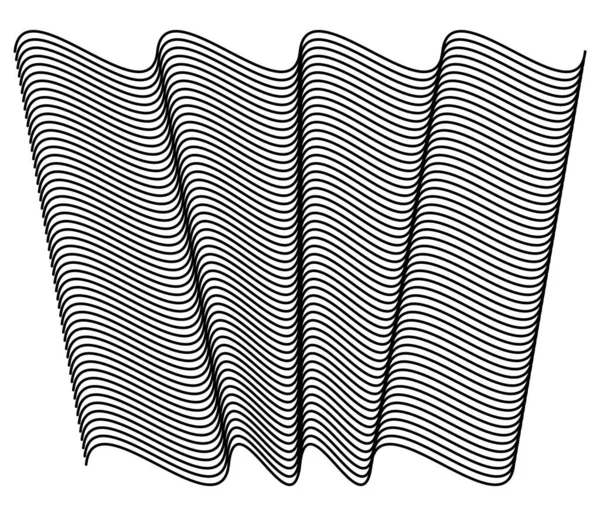 Vågiga Viftande Linjer Abstrakt Geometrisk Design Form Böjda Böjda Wiggly — Stock vektor