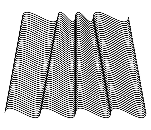 波線の抽象的な幾何学的なデザインの形を振って くすくすとした縞模様 — ストックベクタ