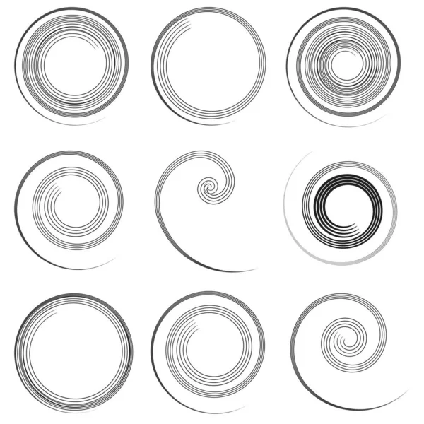 Kalligráfiai Spirál Örvény Forgó Elem Helix Volute Vortex Ikon — Stock Vector