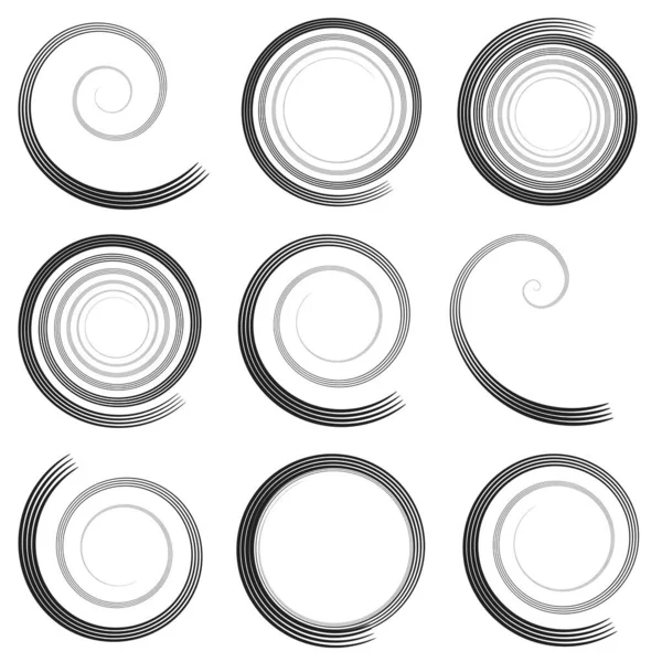 Calligraphic Spiral Swirl Twirl Element Helix Volute Vortex Icon — Stock Vector