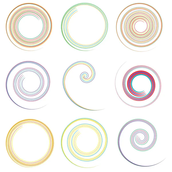 Espiral Caligráfica Remolino Elemento Giratorio Hélice Voluta Vórtice Icono — Vector de stock