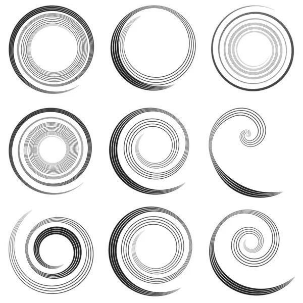 Espiral Caligráfica Remolino Elemento Giratorio Hélice Voluta Vórtice Icono — Vector de stock