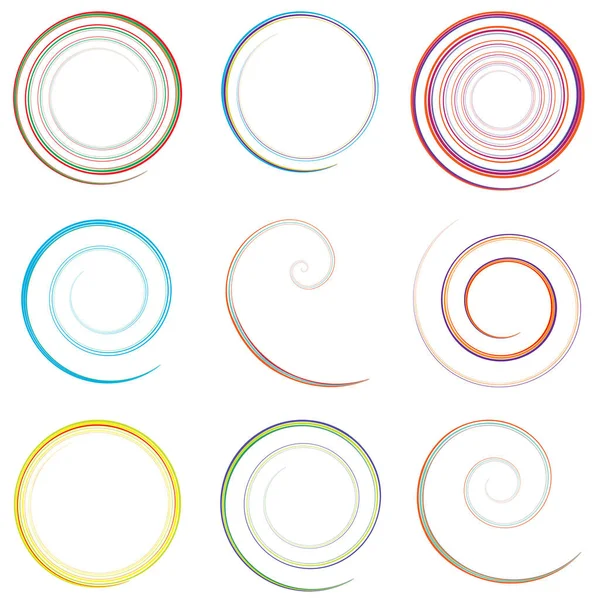 Espiral Caligráfica Remolino Elemento Giratorio Hélice Voluta Vórtice Icono — Vector de stock