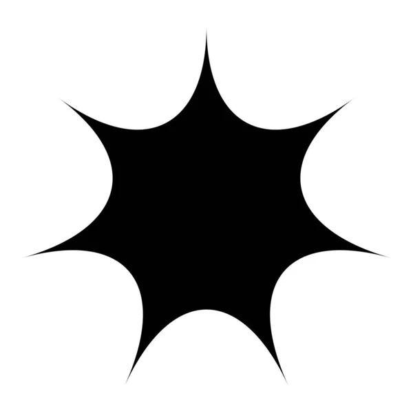 Черная Лучевая Звездная Вспышка Похожий Солнечные Вспышки Элемент Вектор Формы — стоковый вектор