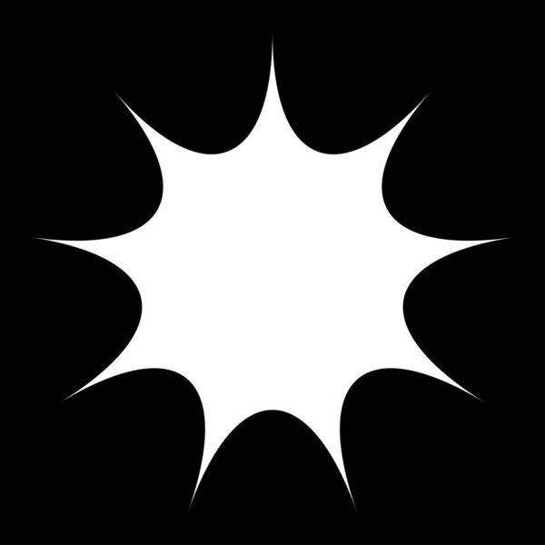 Черная лучевая звездная вспышка, похожий на солнечные вспышки элемент, вектор формы конструкции