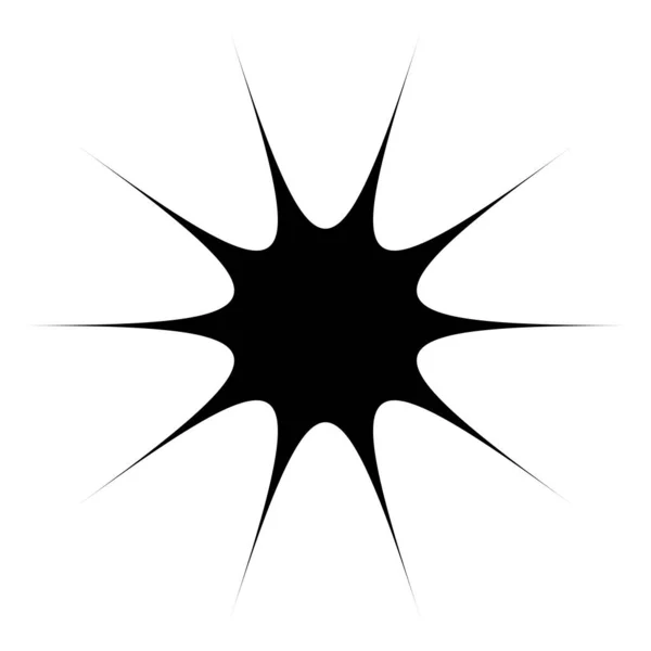 Estallido Radial Negro Elemento Similar Rayo Sol Vector Forma Diseño — Archivo Imágenes Vectoriales