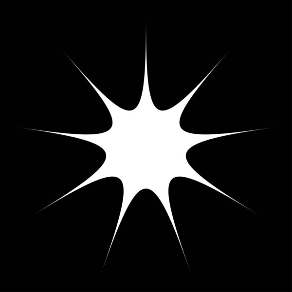Черная лучевая звездная вспышка, похожий на солнечные вспышки элемент, вектор формы конструкции