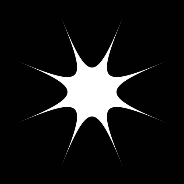 Черная лучевая звездная вспышка, похожий на солнечные вспышки элемент, вектор формы конструкции
