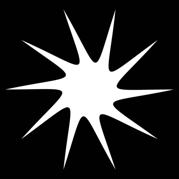Черная лучевая звездная вспышка, похожий на солнечные вспышки элемент, вектор формы конструкции