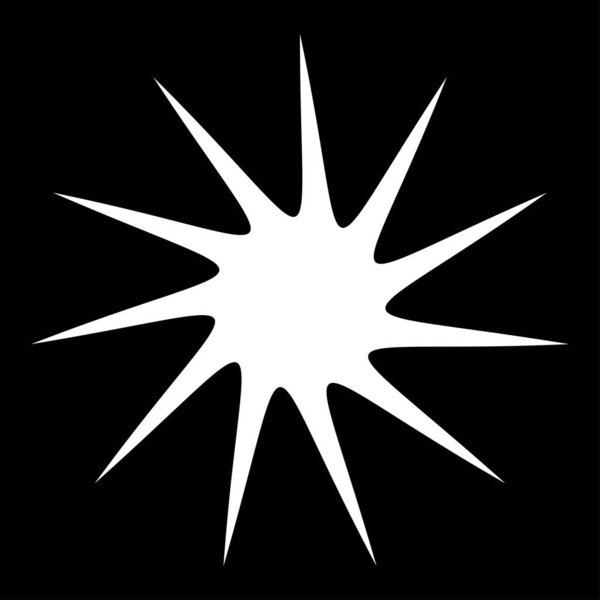 Черная лучевая звездная вспышка, похожий на солнечные вспышки элемент, вектор формы конструкции