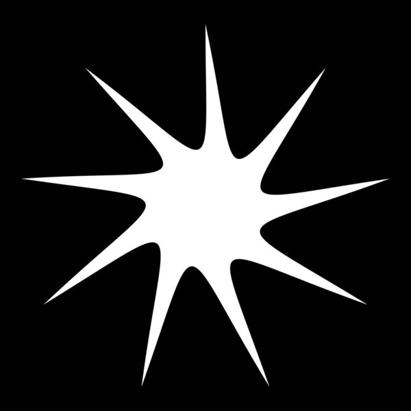 Черная лучевая звездная вспышка, похожий на солнечные вспышки элемент, вектор формы конструкции