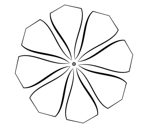 Mandala Radiante Motivo Geométrico Circular Icono Forma Ilustración Vector Stock — Archivo Imágenes Vectoriales