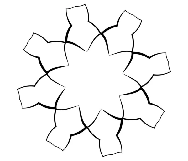 Irradiar Mandala Motivo Geométrico Circular Ícone Forma Ilustração Vetor Estoque —  Vetores de Stock