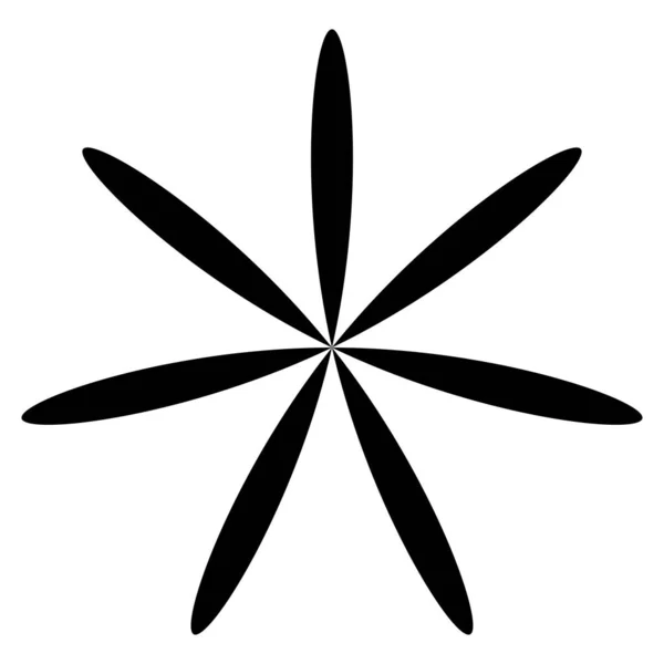 Simple Fleur Pétales Silhouette Icône Symbole Nature Naturel Éco Écologie — Image vectorielle