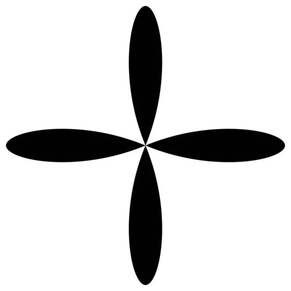 Enkla Blomblad Siluett Ikon Och Symbol Natur Natur Ekologi Och — Stock vektor