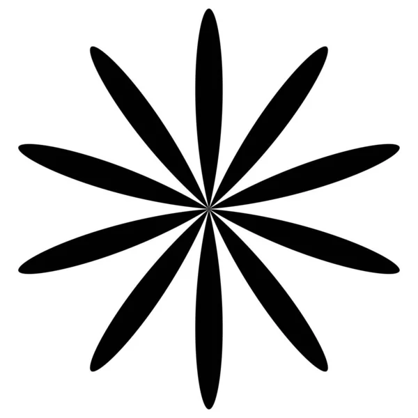 Enkla Blomblad Siluett Ikon Och Symbol Natur Natur Ekologi Och — Stock vektor