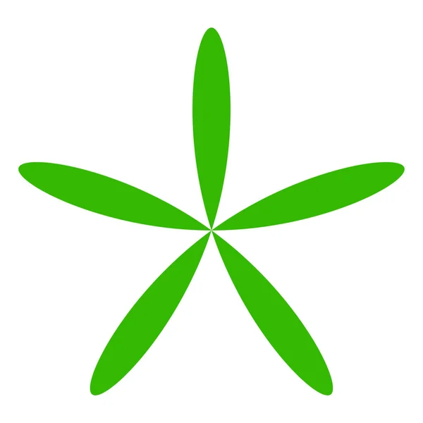Yksinkertainen Kukka Terälehdet Siluetti Kuvake Symboli Luonto Luonnon Ekologian Ekologian — vektorikuva
