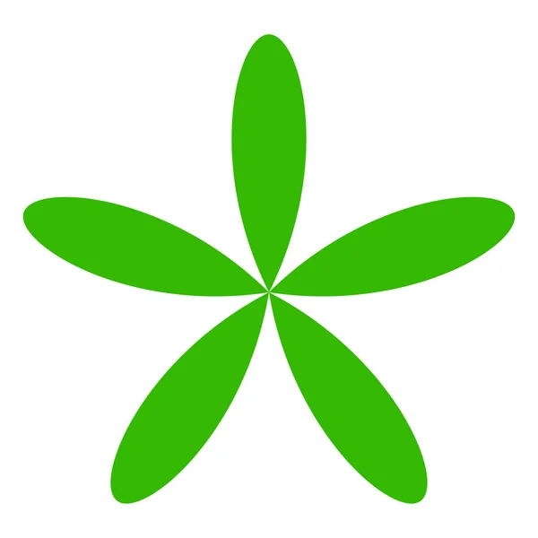 Yksinkertainen Kukka Terälehdet Siluetti Kuvake Symboli Luonto Luonnon Ekologian Ekologian — vektorikuva